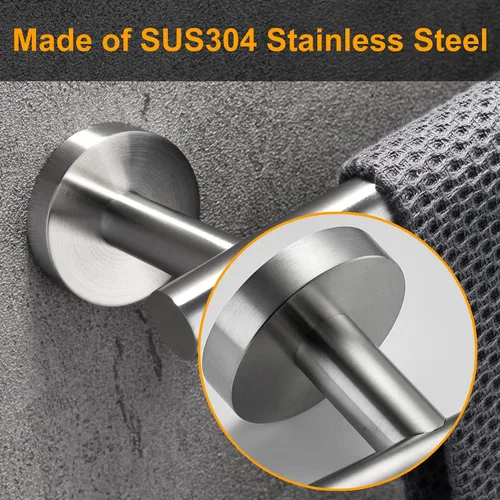 Miniatura 4 de Nolimas Toallero de mano de acero inoxidable SUS 304 de 9 pulgadas para baño, soporte redondo montado en la pared para cocina, baño, sala de estar e