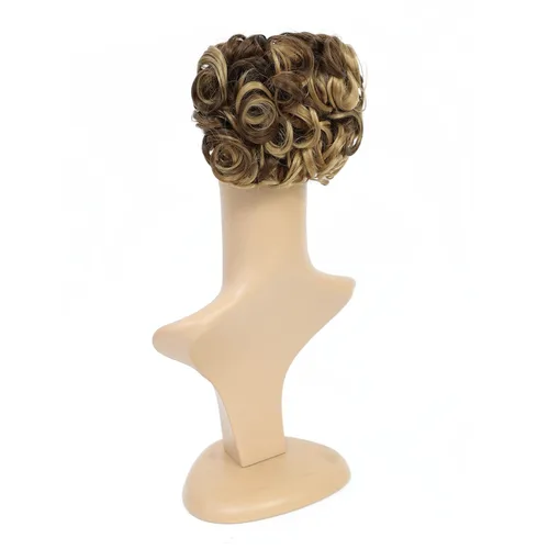 Miniatura 4 de SWACC Extensión de Moño de Cabello Rizado Corto y Desordenado, Peinetas de Fácil Estiramiento, Extensión de Cola de Caballo con Clip, Coletero