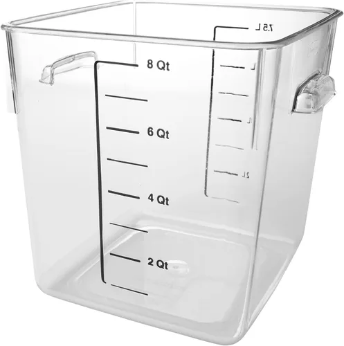 Miniatura 11 de Rubbermaid Commercial Products Contenedor de almacenamiento de alimentos cuadrado para ahorrar espacio 12 cuartos de galón transparente