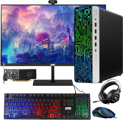 TechMagnet PC de escritorio HP G3 para juegos, Intel Core i7 6ª generación, gráficos GT 1030, 16 GB de RAM, SSD de 1 TB, nuevo monitor de 24
