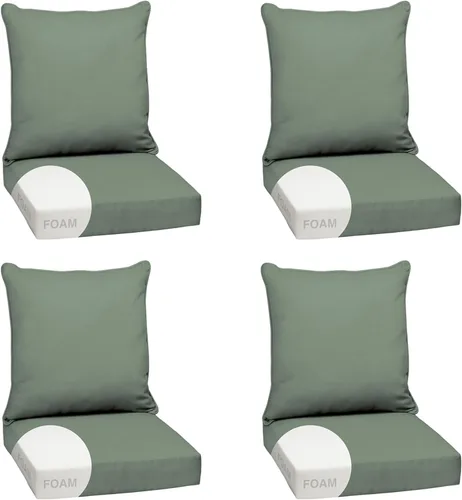 Miniatura 102 de Arden Outdoor Deep Seat Cushion Set, 24 x 24 pulgadas, Cojín para exteriores resistente al clima, a la lluvia y a la decoloración para silla, sofá