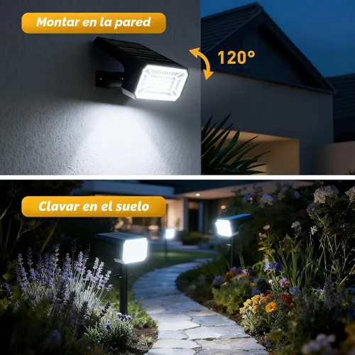 Miniatura 5 de Focos solares para exteriores, impermeables, IP65, [8 paquetes/100 LED/4 modos] 2 en 1, focos solares de paisaje, encendido/apagado automático