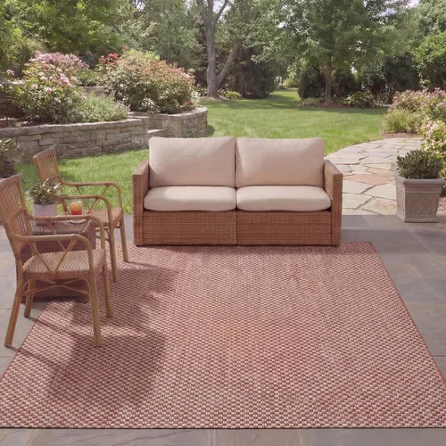 Miniatura 34 de SAFAVIEH Alfombra lavable al aire libre Courtyard Collection - 6'7" x 9'6", azul claro y gris claro, no desprende pelusa y fácil limpieza, ideal
