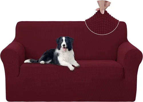 Miniatura 75 de U-NICE HOME Funda elástica para sofá, lavable, protector de muebles para sofá de 3 cojines, apta para mascotas (sofá, gris)