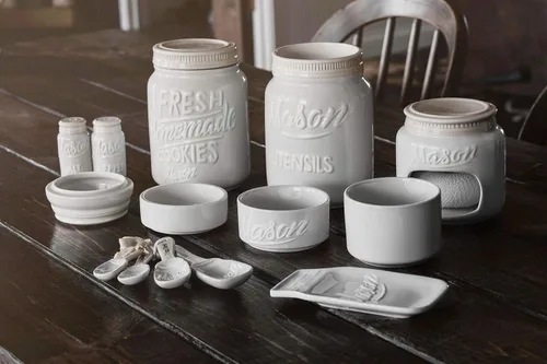 Miniatura 3 de Farmhouse - Juego de recipientes para la cocina, soporte para utensilios de cocina de cerámica, soporte para cucharas, bonito tarro de galletas