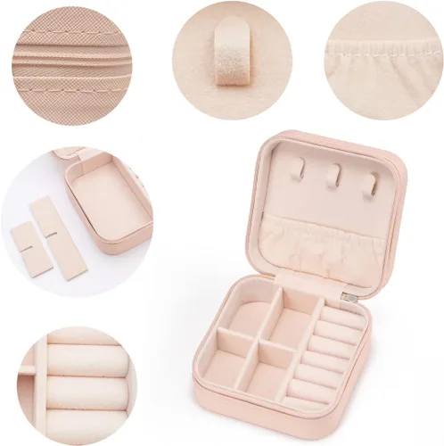 Miniatura 3 de Mini estuche de viaje para joyas, pequeño organizador de joyas, organizador de joyas de viaje, soporte portátil de almacenamiento de joyas