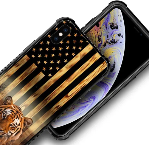 Miniatura 141 de DAIZAG Compatible con iPhone 13 Pro Max, Funda de TPU Protectora Anti-Arañazos Todo En Uno, Fundas para Hombre Mujer - Motivo de Madera Americana