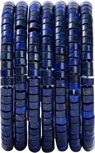 Miniatura 37 de Abalorios de piedra de sodalita azul natural espaciadores 6x3mm 38cm/str Redondos planos sueltos semi piedras preciosas para hacer pulseras