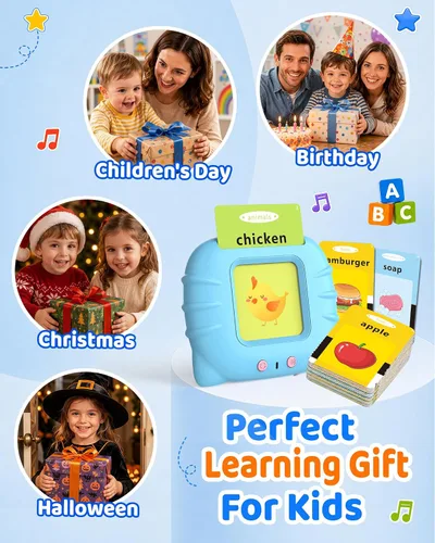 Miniatura 8 de Aullsaty Tarjetas didácticas parlantes para niños de 1 a 5 años, 536 palabras visuales mejoradas con 6 canciones, juguetes sensoriales Montessori