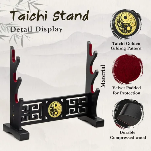 Miniatura 3 de Taichi - Soporte acolchado para espada, soporte de exhibición para sable de luz, espada samurái, hoja de cosplay, Tanjirou Demon Slayer Genshin