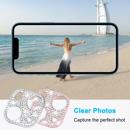Miniatura 4 de Wisdompro [Paquete de 2] Protector de lente de cámara brillante para iPhone 13 de 6.1 pulgadas, para iPhone 13 Mini de 5.4 pulgadas, accesorios