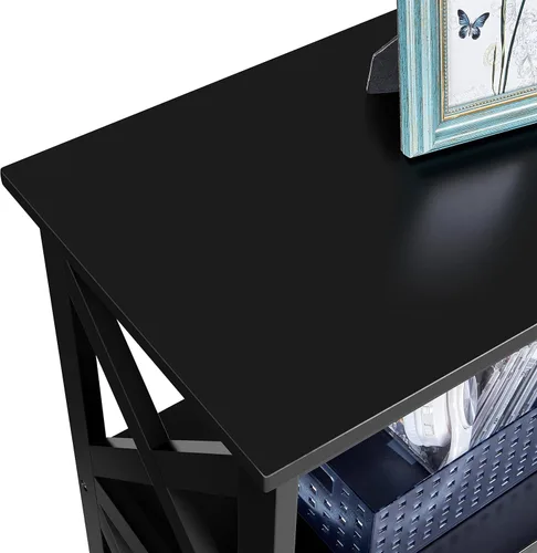 Miniatura 8 de Yaheetech Mesa de entrada con estantes de almacenamiento, mesa consola con tomas de corriente y puertos USB, mesas de sofá estrechas de madera