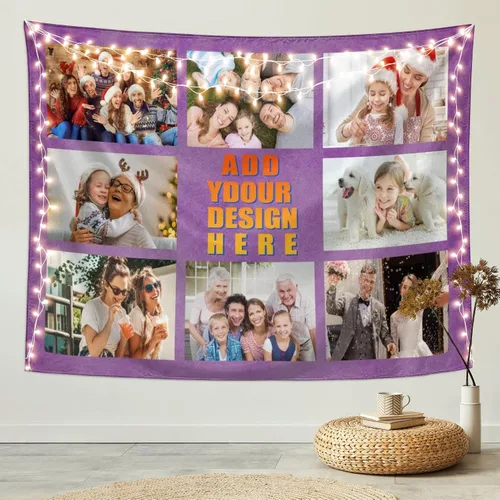 Miniatura 8 de kakapiu Tapiz personalizado, póster personalizado, diseño de tus fotos, collage, decoración para colgar en la pared, bodas, hogar, vacaciones