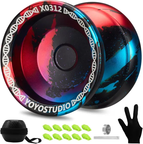 Miniatura 14 de YOYOSTUDIO Yoyo Profesional Sensible Yoyo X0312 para Niños Principiantes, Yoyo de Doble Propósito para Girar con los Dedos para Adultos con Kit
