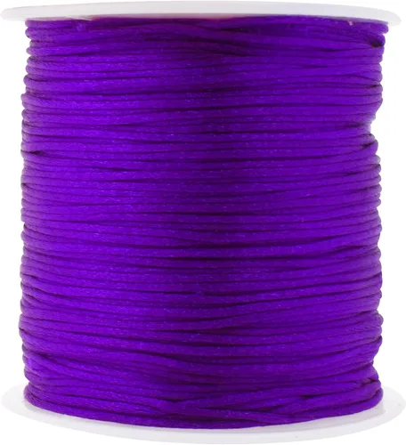 Miniatura 73 de Mandala Crafts Cordón de Satén de Nailon 2mm Cordón Rattail Champagne - 100 Yardas Cordón de Nailon Chino para Nudos Cordón de Seda Cola de Rata