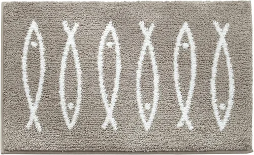 Miniatura 3 de Alfombra de baño gris, ultra suave y absorbente de agua, lavable a máquina, de secado rápido, para bañera y ducha, 18 x 28 pulgadas, diseño