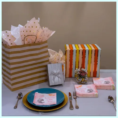 Miniatura 5 de Iconikal 75 servilletas de fiesta de baby shower, bebé niña, rosa bebé, servilletas desechables de papel para fiesta, tamaño cena