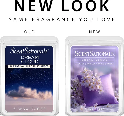 Miniatura 4 de Scentsationals Dream Cloud - Cera perfumada para derretir - Jazmín, orquídea vainilla y ámbar, 10 onzas (24 cubos)