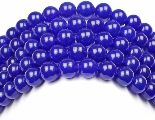 Miniatura 5 de MJDCB Cuentas de piedra natural de jade zafiro redondas sueltas para hacer joyas DIY Pulsera Collar (8mm)