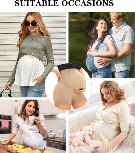 Miniatura 5 de Pantalones cortos de maternidad, ropa interior de maternidad de cintura alta para vestidos de baby shower