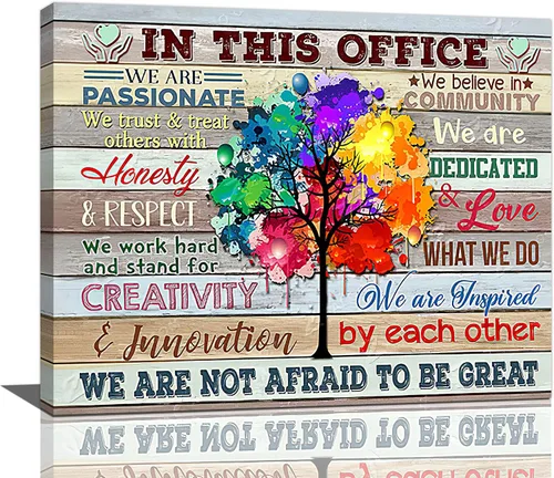 Miniatura 9 de At In This Office - Arte de pared inspirador para oficina, citas motivacionales, imágenes, lienzo, arte de pared con texto en inglés, We Are A Team