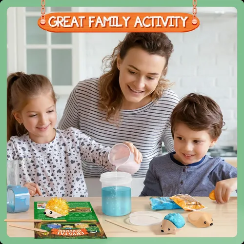 Miniatura 3 de Kit de Cultivo de Cristales - 2 Erizos de Colores Vibrantes para Cultivar - Kits de Ciencia para Niños de 6-8 Años, Excelentes Juguetes de Regalo