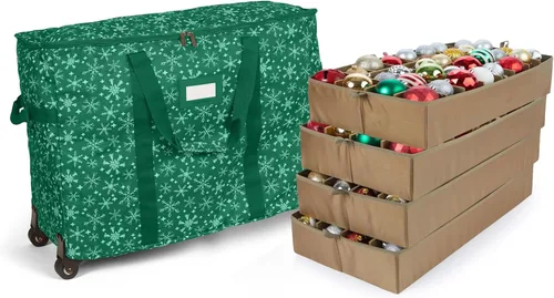 Miniatura 27 de Covermates Keepsakes Bolsa de almacenamiento ajustable para adornos, poliéster resistente, separadores acolchados y bandejas FlexGrid, organizador