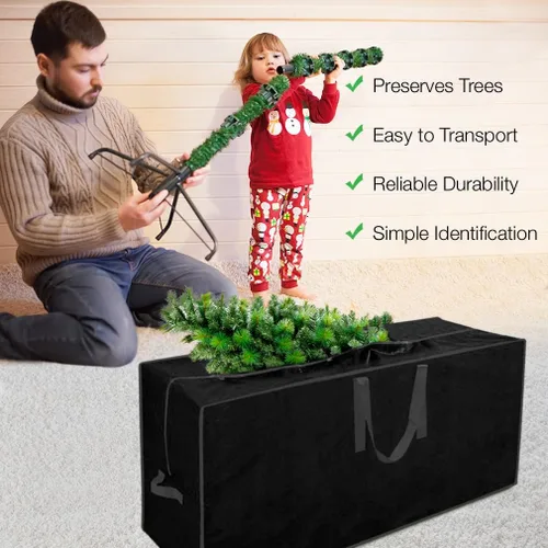 Miniatura 6 de Bolsa de almacenamiento para árbol de Navidad Se adapta a árbol de hasta 7.5 pies de alto desmontado I 45 x 15 x 20 pulgadas Bolsa protectora