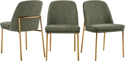 Miniatura 18 de CHITA Juego de 2 sillas de comedor modernas, sillas de comedor de metal con certificación FSC para comedor, color gris claro