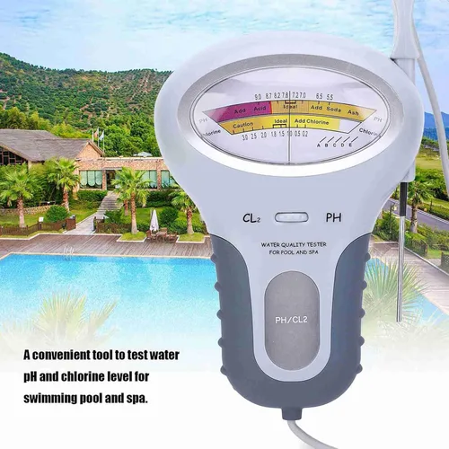 Miniatura 4 de Probador de calidad del agua, probador eléctrico de piscina PC-102B CL2 y probador para piscina, spa, analizador de calidad de agua con sonda, kit