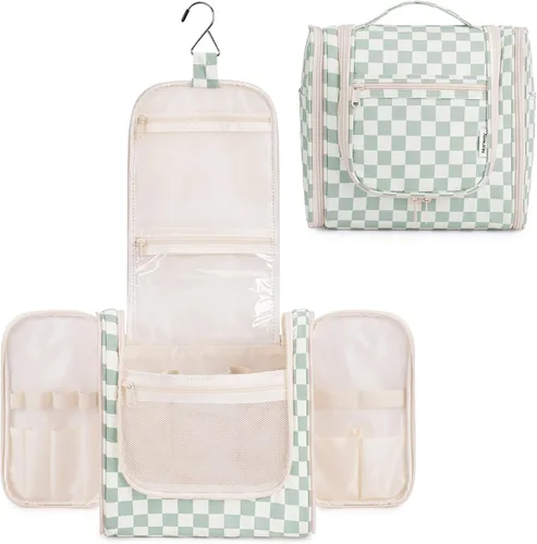 Miniatura 39 de Narwey - Neceser de viaje colgante, organizador de maquillaje y productos cosméticos para mujeres y hombres, Aa-morado., L
