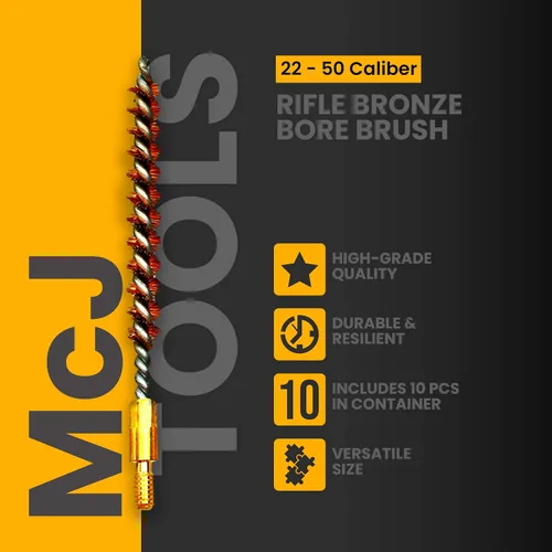 Miniatura 3 de McJ Tools Cepillos de Ánima de Bronce - Cepillos de Ánima de Calidad Premium para Limpieza y Mantenimiento de Pistolas y Rifles