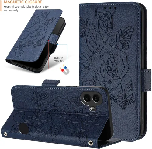Miniatura 4 de for Nothing CMF Phone 1 - Funda para teléfono y protector de pantalla con bloqueo RFID, ranura para tarjetas, soporte en relieve, para teléfono