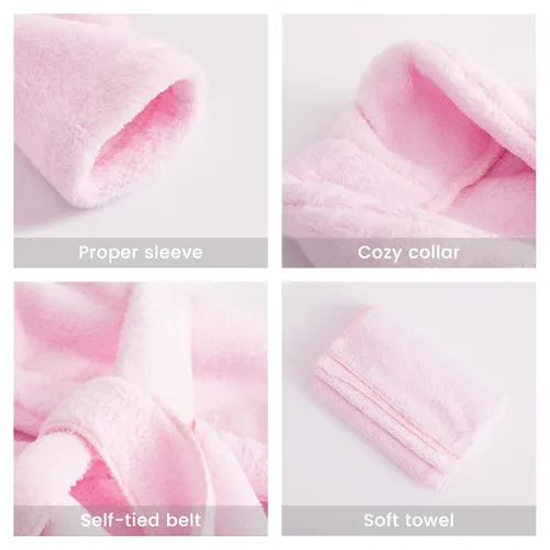 Miniatura 2 de M&G House Accesorios de fotografía para recién nacidos, trajes de baño para sesión de fotos de bebé, bata de baño para niña, 03 rosa(6-13 meses)