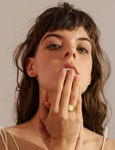 Miniatura 4 de RLMOON Anillos de banda ancha chapados en oro o plata de 18 quilates de 0.472 pulgadas, anillo de pulgar para mujeres y hombres, grueso, simple