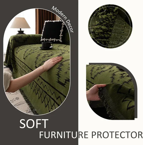 Miniatura 193 de VClife Fundas de sofá bohemio de felpilla para sofá seccional, fundas de sofá suaves y antideslizantes para sofá de 2 cojines, protector de muebles