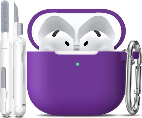 Miniatura 28 de R-fun Funda para AirPods 4 con kit de limpieza, funda protectora completa de silicona suave, compatible con AirPods 4 Gen, verde bosque C Bosque