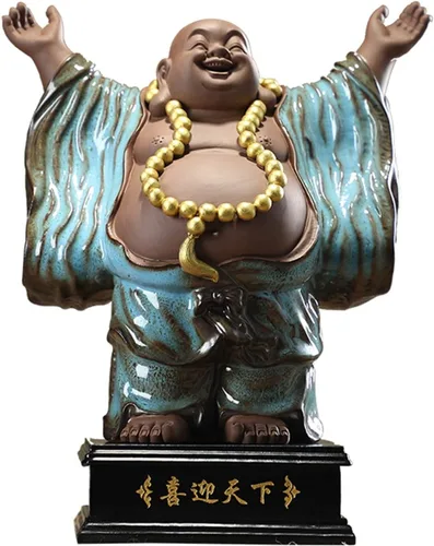 Miniatura 4 de NYKK, estatua china feng Shui, escultura creativa, mobiliario de oficina, maitreya, buda, sala de estudio, porche, cerámica, joyas, muebles