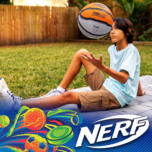 Miniatura 7 de Nerf Indoor + Outdoor Basketball - Proshot Official Size 29.5" Basketball + Air Inflation Pump - Extra Grip for Gym + Driveway Hoops - Regulation B7