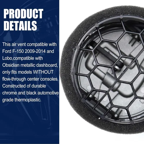 Miniatura 6 de FEXON Rejillas delanteras interiores para salpicadero, calefactor de CA cromado, compatible con Ford F150 F-150 Lobo 9L3Z-19893-CA 2009-2014, 4