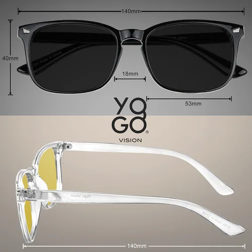 Miniatura 5 de Gafas de conducción nocturna para hombres y mujeres, lentes polarizados de visión nocturna antirreflejos Marco negro con lente amarilla nocturna