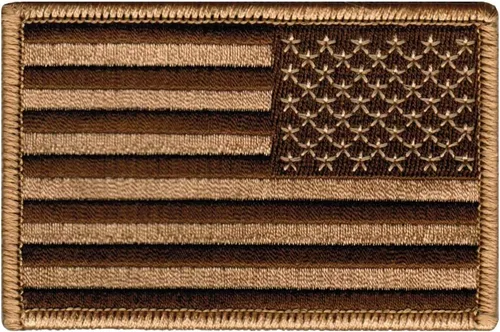 Miniatura 7 de Parche bordado con bandera americana con borde dorado USA Estados Unidos de América emblema de uniforme militar, dorado (GOLD BORDER)