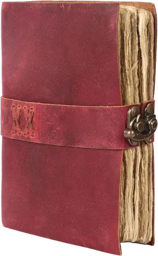 Miniatura 12 de Diario de cuero vintage hecho a mano de búfalo no rellenable con papel de borde irregular – Diario encuadernado en cuero para mujeres, hombres