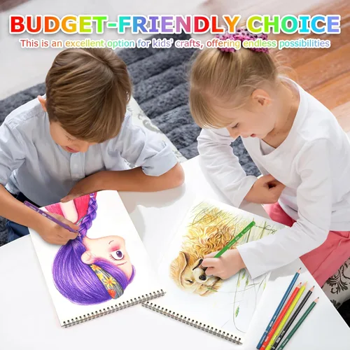 Miniatura 4 de Cuaderno de bocetos de 9 x 12 pulgadas, paquete de 2 blocs de 50 hojas con espiral, cuaderno de bocetos de artista, papel de dibujo libre de ácidos