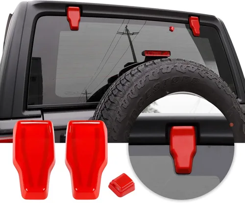 Miniatura 9 de Voodonala para Jeep JL Ventana trasera derecha e izquierda Bisagra Tapas Trim para 2018-2025+ Jeep Wrangler JL JLU Accesorios Exteriores, Negro 2