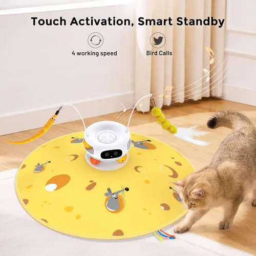 Miniatura 6 de ZOMISIA Juguetes interactivos para gatos de interior, 5 en 1, recargable, automático, juguete para gatos con láser, activado por movimiento