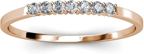 Miniatura 3 de TriJewels - Alianza de boda para mujer apilable (VS2-SI1, G), 0,35 ctw y oro de 14 quilates