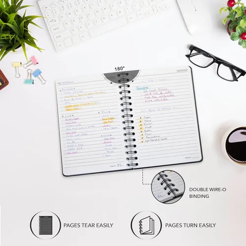 Miniatura 3 de Nextnoid Cuaderno de espiral forrado para mujeres y hombres, tamaño A5 (5.8 x 8.3 pulgadas), 170 páginas, cuadernos de tapa dura para trabajo y toma