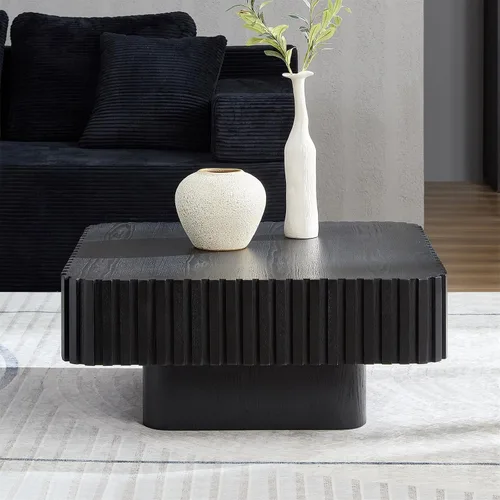 Miniatura 24 de LKTART Mesa de Centro con Tapa Elevable para Sala de Estar, Mesa de Centro Acanalada de Acento con Almacenamiento, Mesa de Té Central Rectangular