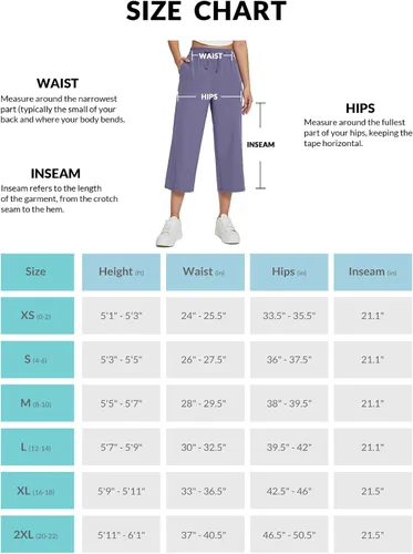 Miniatura 7 de BALEAF Pantalones capri de pierna ancha para mujer, pantalones holgados de secado rápido, bolsillos UPF50+ atléticos, casuales, entrenamiento, yoga